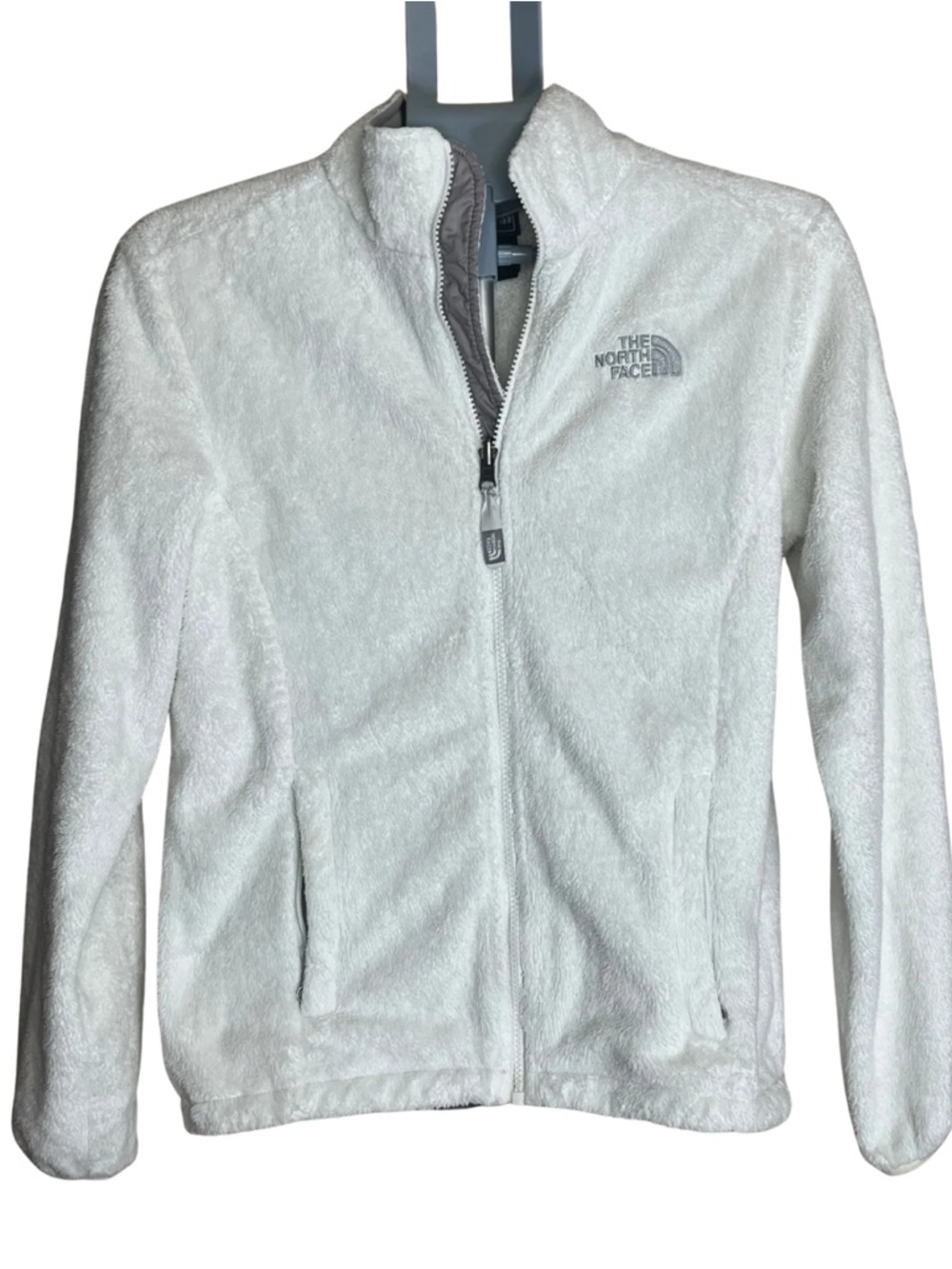 The North Face Women’s White Fuzzy Fleece Full Zip Jacket Size Small
